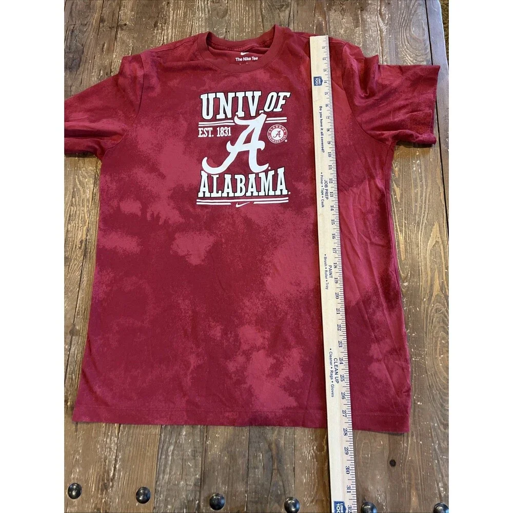 Nike Alabama University Crimson Tide Shirt Men Large Red Tie Dye Short Sleeve